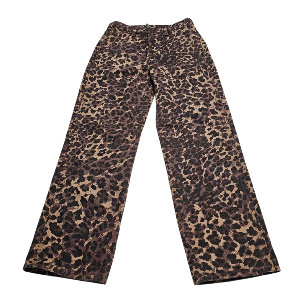 Abercrombie & Fitch Animal Print Flare Jeans - Brown and Black